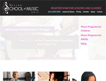 Tablet Screenshot of bostonschoolofmusicarts.com